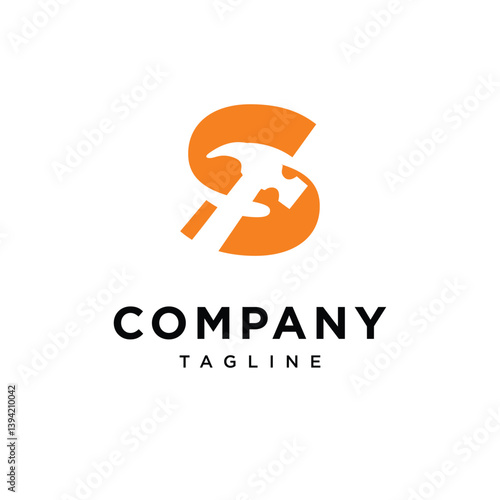 Letter S Hammer Contruction Logo Icon Vector