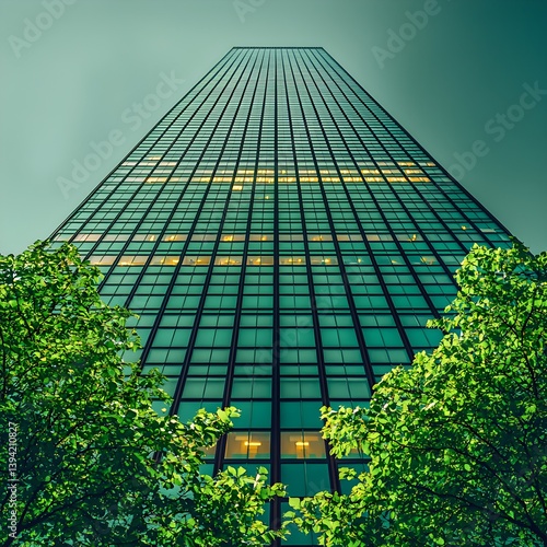 Modern Urban Office Building with Many Windows