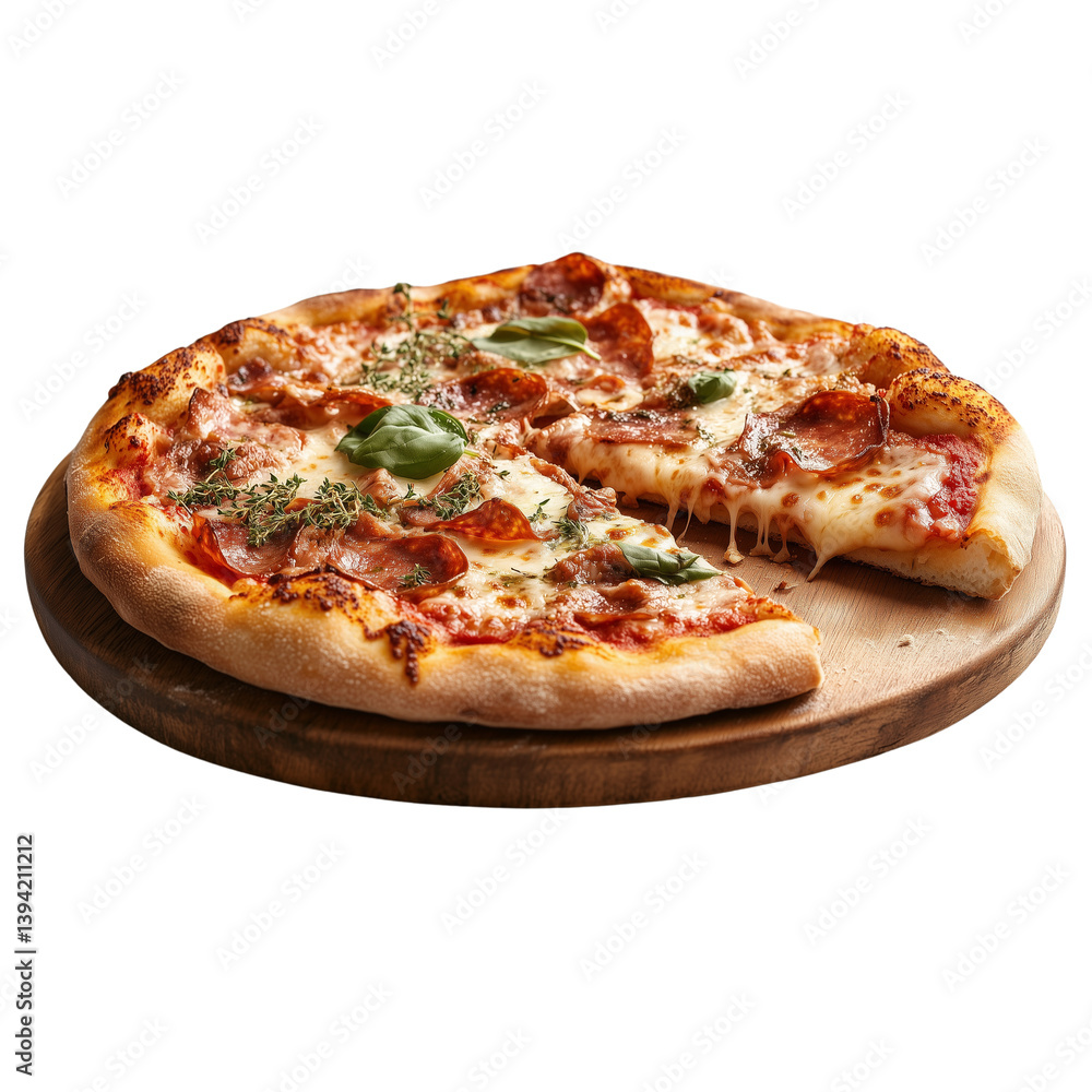 New York Style Pizza, cut out, isolated on transparent background New York Style Pizza, cut out, isolated on transparent background