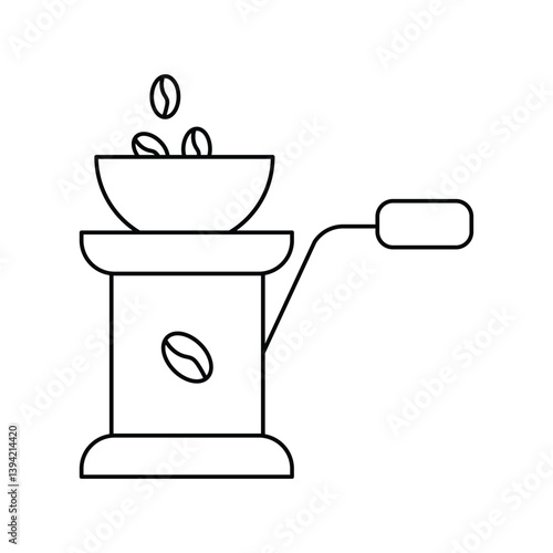 coffee grinder lineal icon with white background vector stock illustration
