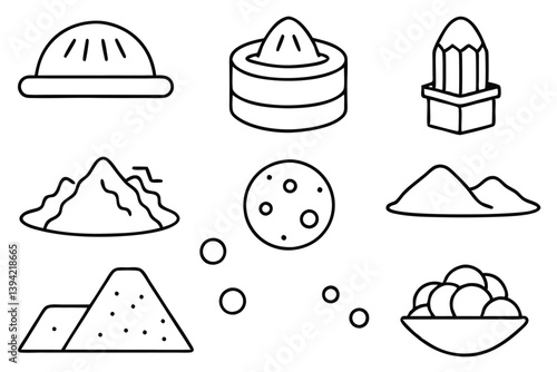 Sand Line Art Illustration Minimalistic Style for Design Work  