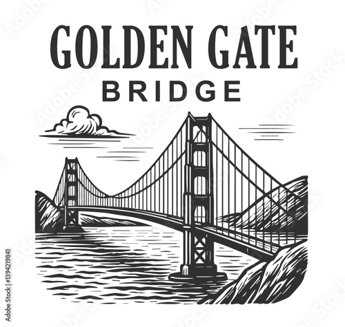 The Golden Gate Bridge vector illustartion