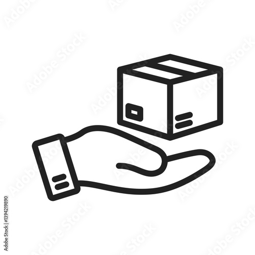 Hand Over Package icon vector image. Suitable for mobile apps, web apps and print media.