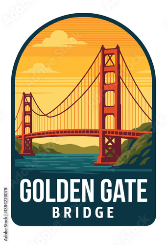 The Golden Gate Bridge vector illustartion
