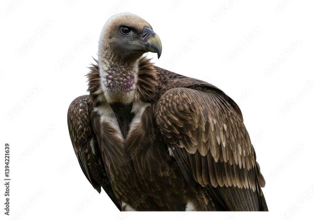 Majestic vulture perched gracefully, showcasing feathers in natural habitat Majestic vulture perched gracefully, showcasing feathers in natural habitat