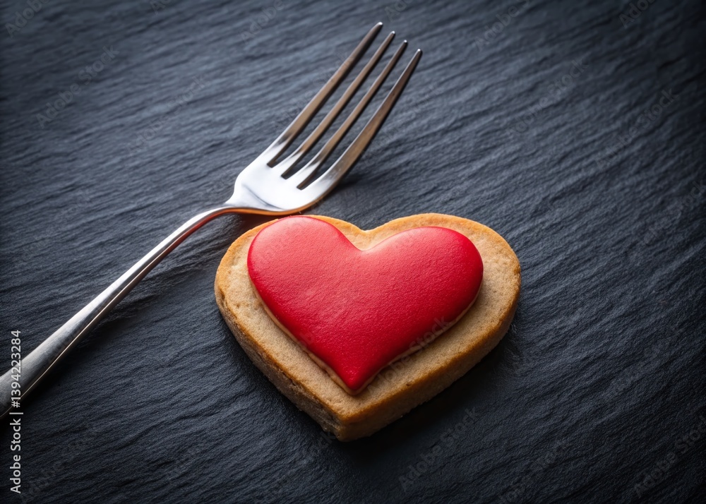 Obraz premium Romantic Valentines Day Heart Cookies A Sweet and Simple Flat Lay for a Touch of Love