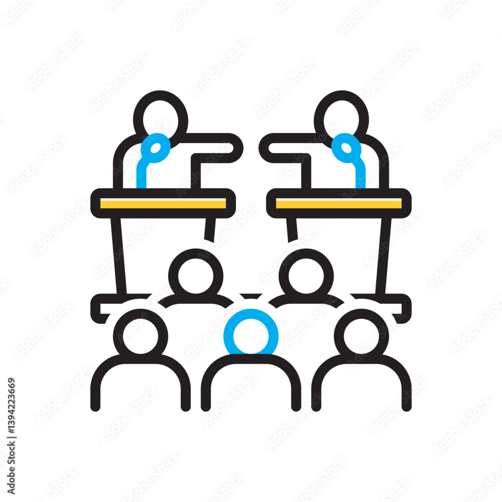 Fototapeta premium Multi color icon for debate