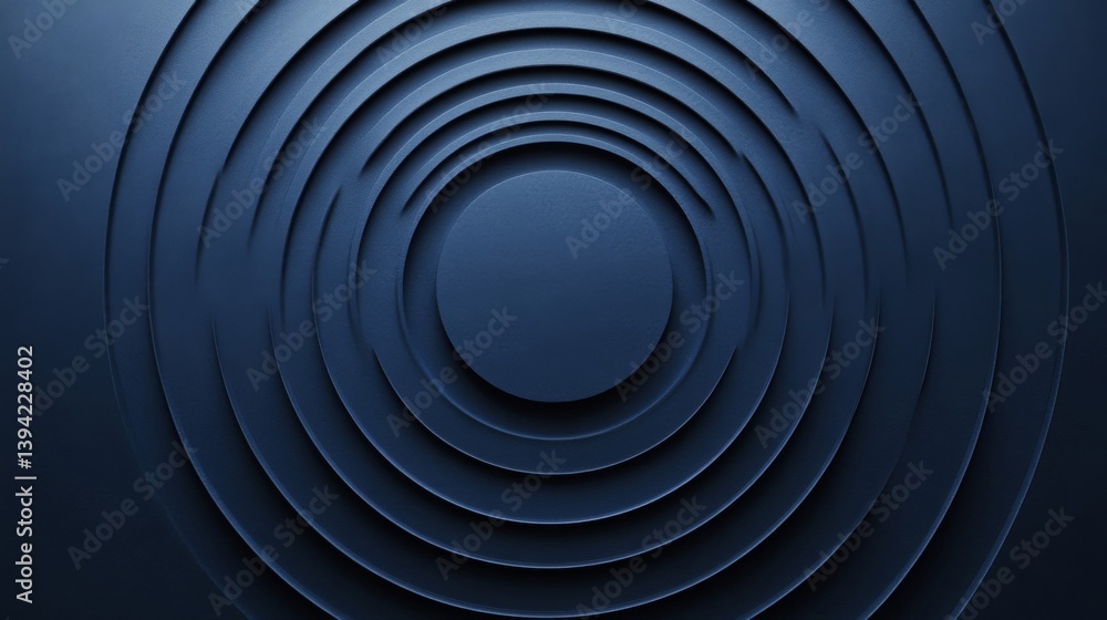 Obraz premium Abstract Dark Blue Concentric Circles Pattern