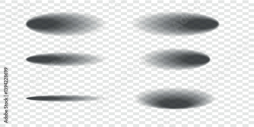 Shadow realistic set. Collection blur transparency template. Vector illustration