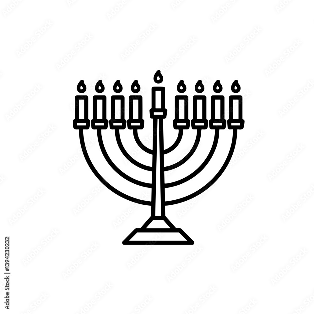 Menorah symbolizing Hanukkah celebration in minimalist style Menorah symbolizing Hanukkah celebration in minimalist style