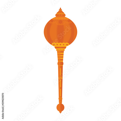 Creative Lord Sri Hanuman ji Gada also known as blunt mace, Abstract Indian Festivals Vector, Festive Social Media. Happy Shree Hanuman Jayanthi.