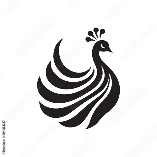 peacock vector silhouette clip art logo design illustration