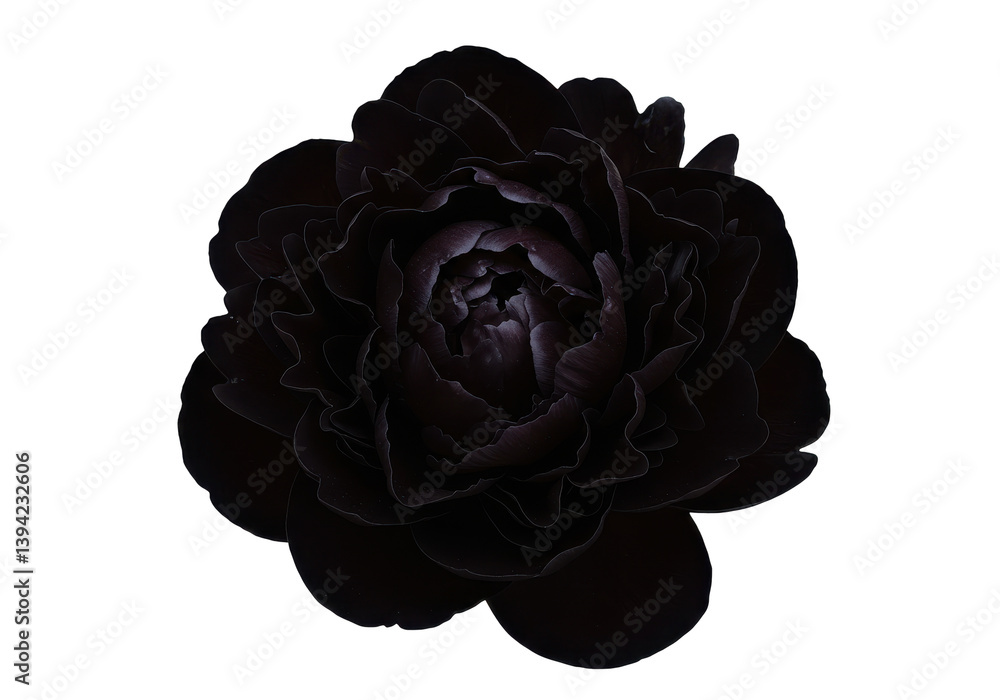 Obraz premium Dark Velvet Flower Blooming in Isolation with Subtle Light Highlights