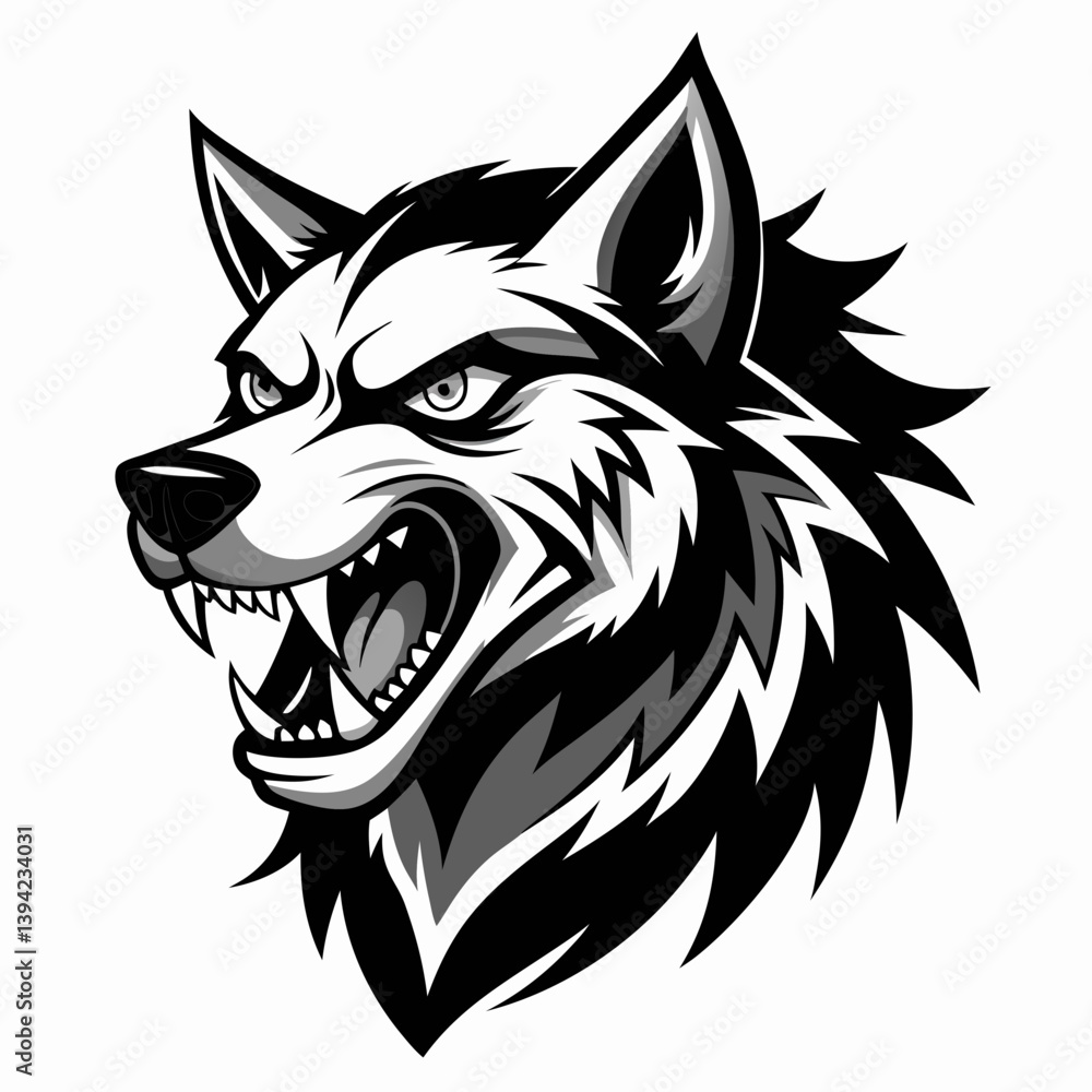 Fototapeta premium wolf head mascot vector Illustration 