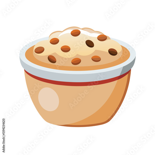 Oatmeal in a bowl vector art illustration