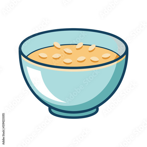 Oatmeal in a bowl vector art illustration