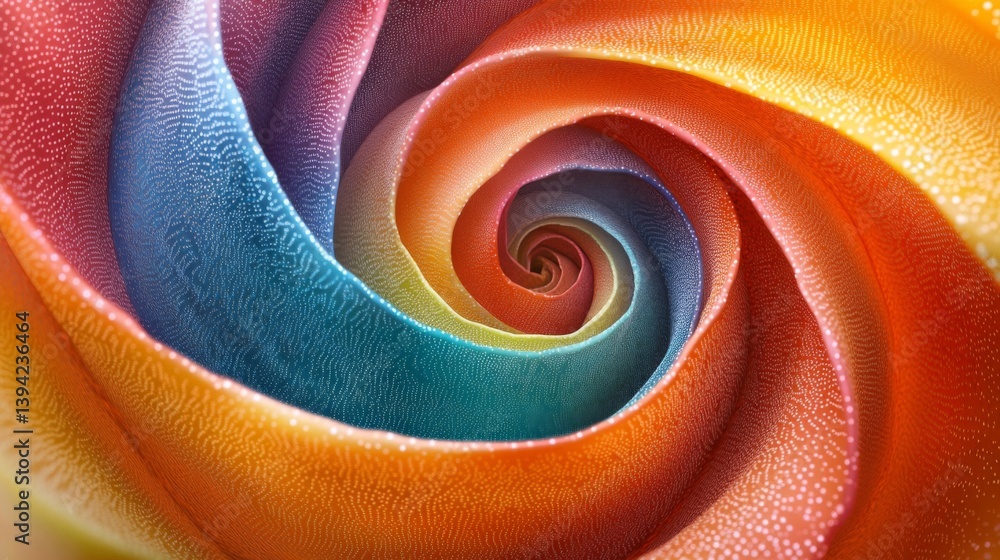 Rainbow Spiral Rose Close Up Rainbow Spiral Rose Close Up