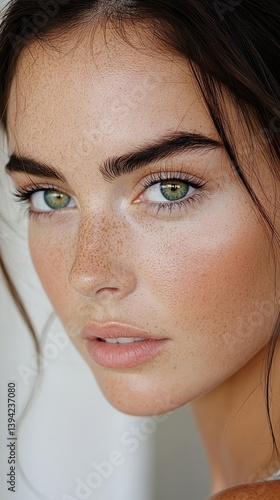 Close-up of a woman with natural beauty