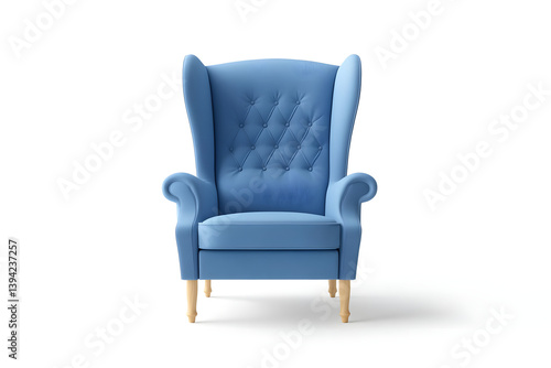 Elegant Blue Wingback Chair Design