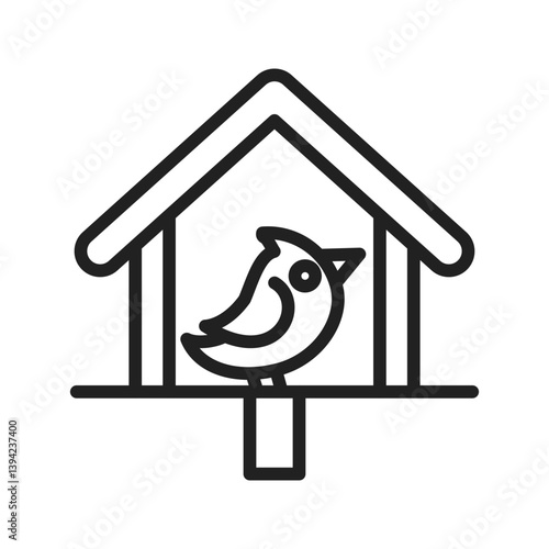 Bird in Bird House icon vector image. Suitable for mobile apps, web apps and print media.