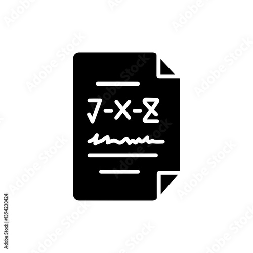 Document with Handwritten Translation - Minimal Black Icon