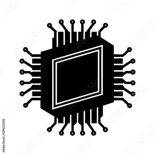 Central Processing Unit silhouette vector
