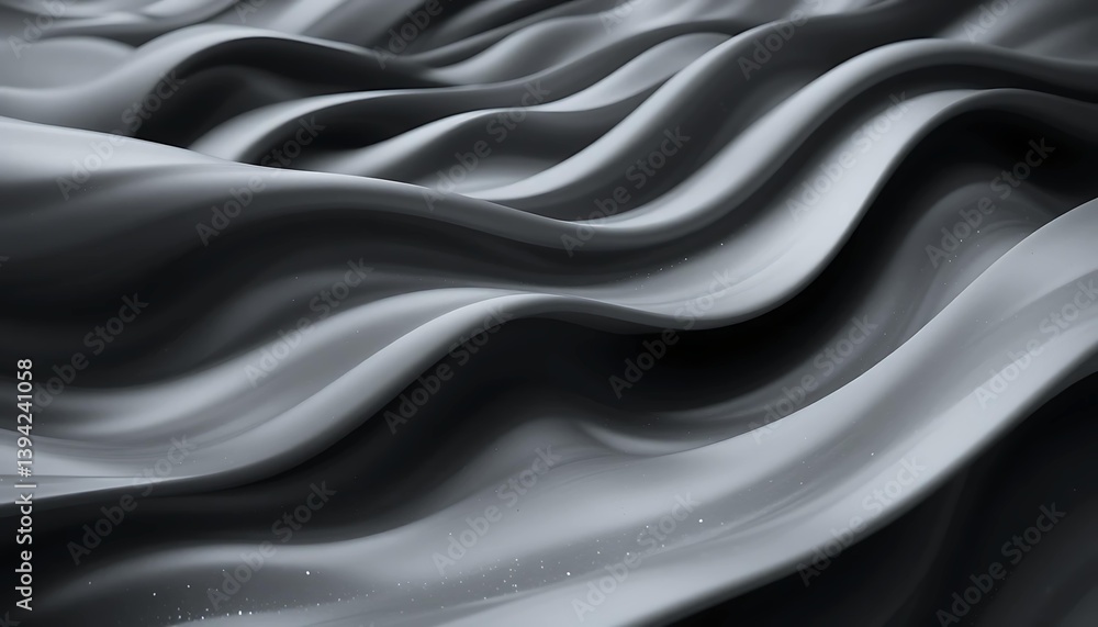 Obraz premium Black Dark Abstract Waves Background