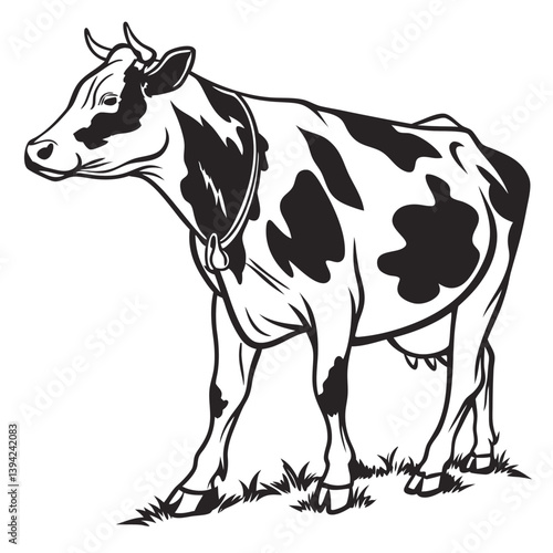 black and white cow