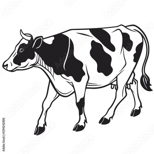 black and white cow