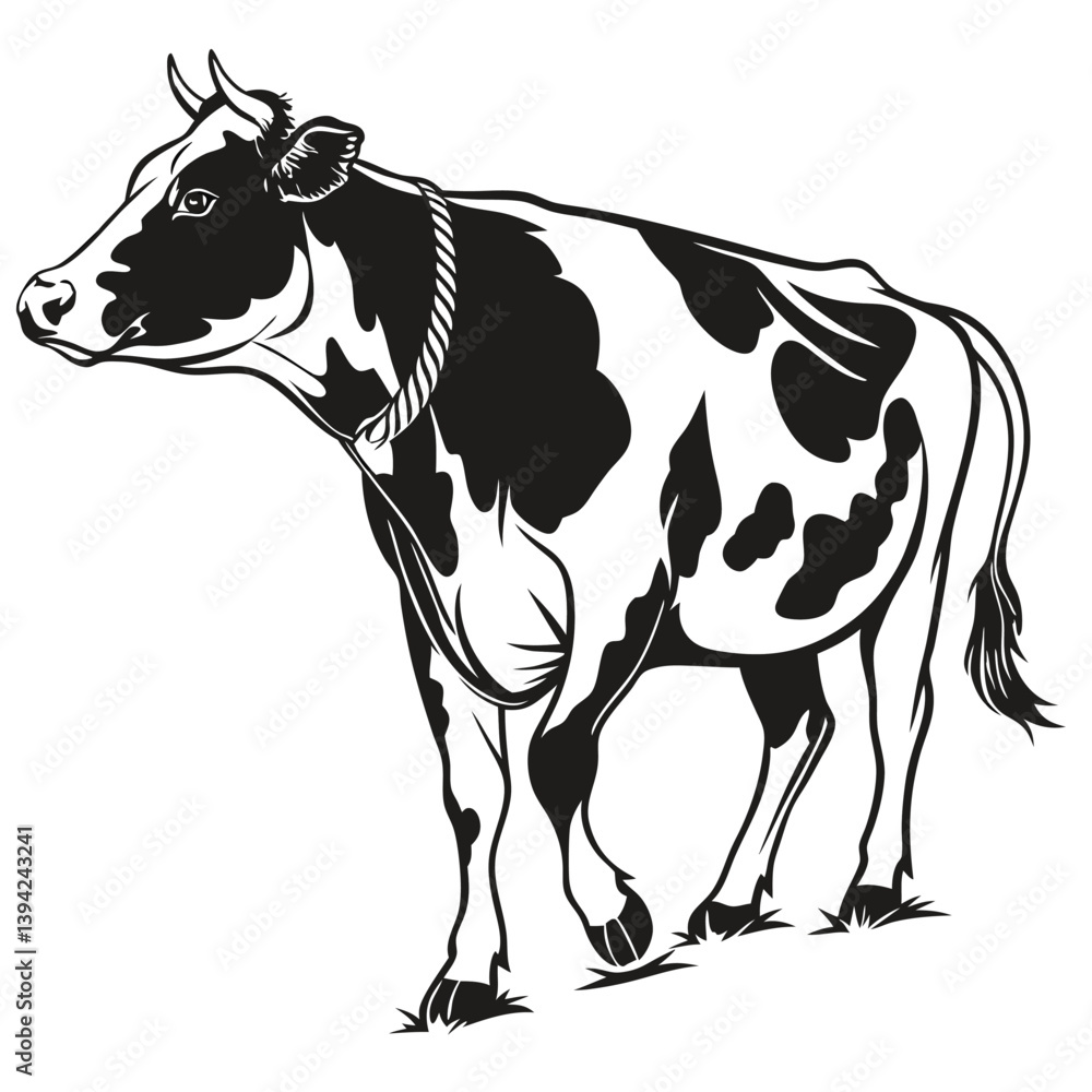 Fototapeta premium cow on a white background