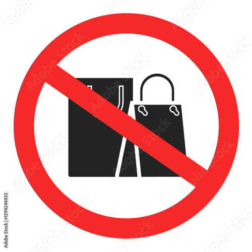 Isolated illustration forbiden sign shoping shilouette