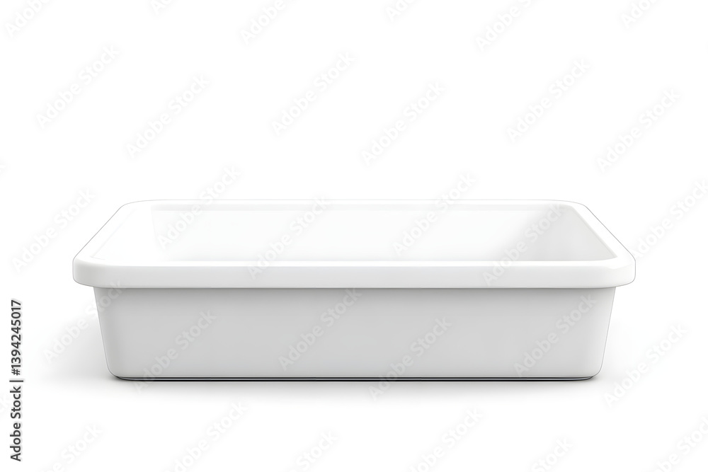 Empty White Rectangular Container Ready Empty White Rectangular Container Ready