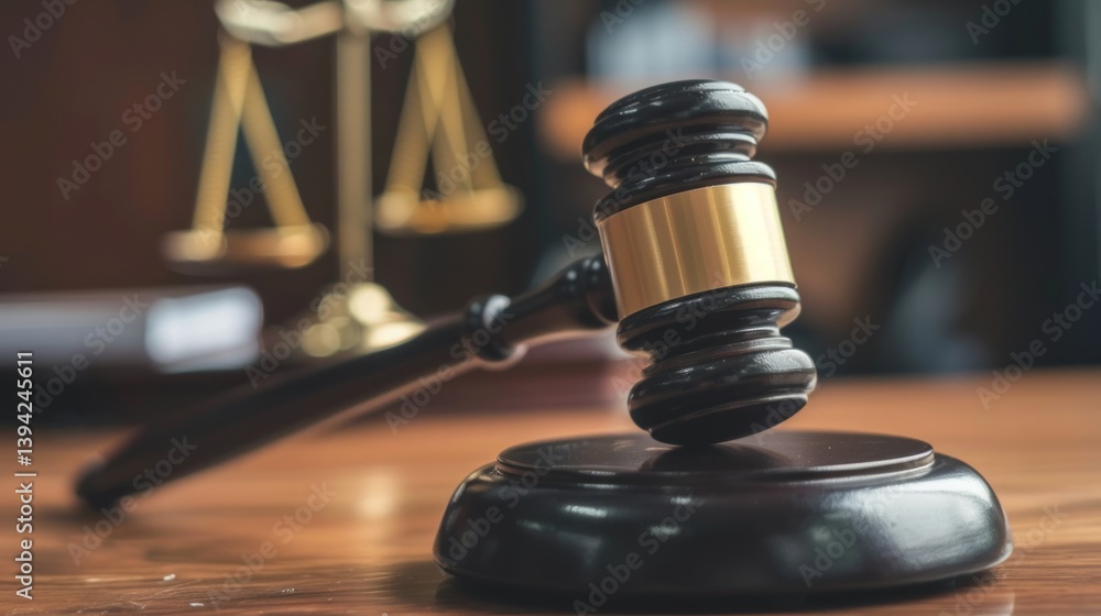 A gavel being used in a legal proceeding. A gavel being used in a legal proceeding.