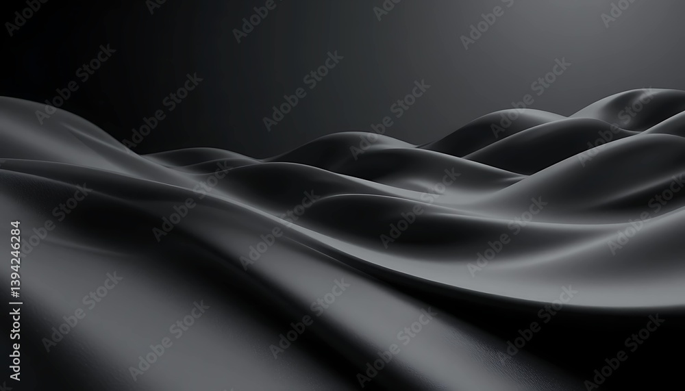 Fototapeta premium Black Dark Abstract Waves Background