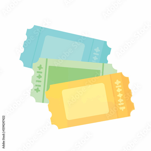 Colorful travel tickets arranged in a fan on white background, adventure