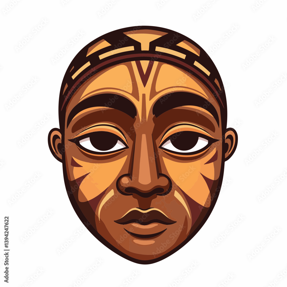Traditional African cultural mask with intricate patterns, artistic expression Traditional African cultural mask with intricate patterns, artistic expression