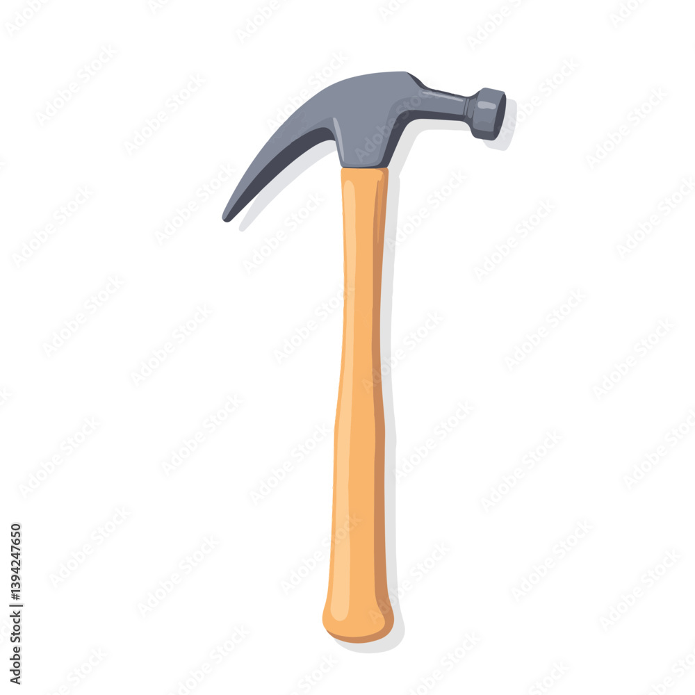 Sturdy claw hammer on white surface, minimalist design Sturdy claw hammer on white surface, minimalist design