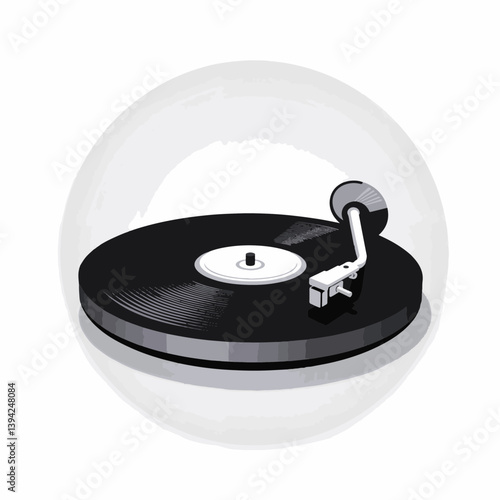 Classic turntable showcasing minimalist design on white background, elegance