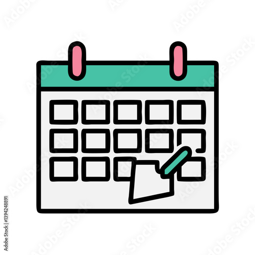 Calendar with Trowel and Bricks Icon Design