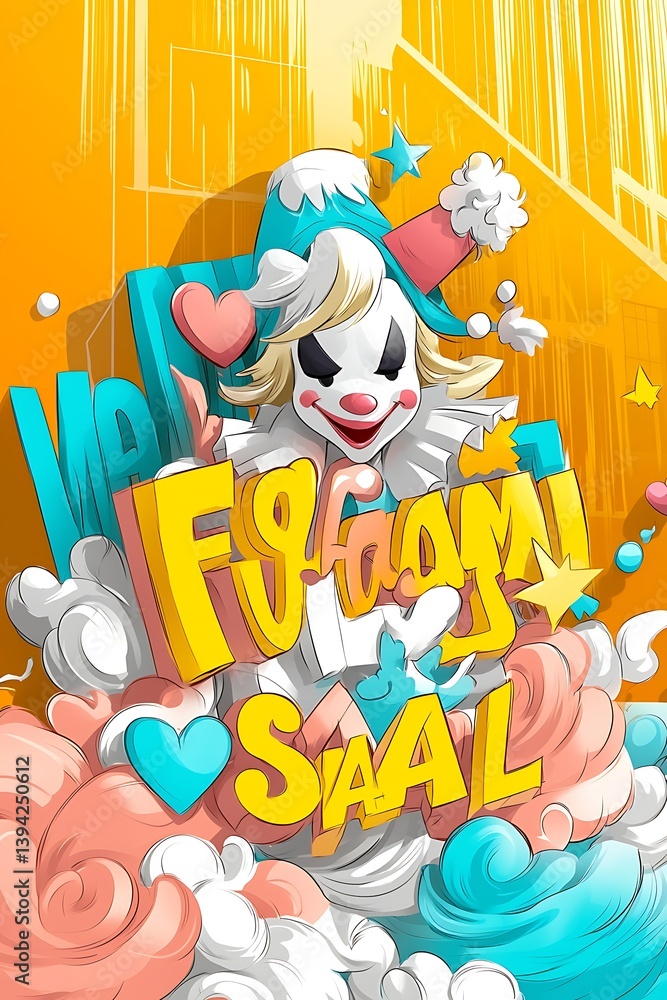 Obraz premium Clown City Graphic Design