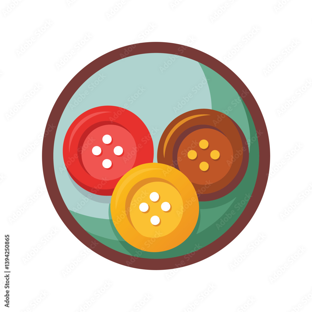 Obraz premium Buttons for cloth vector art illustration 