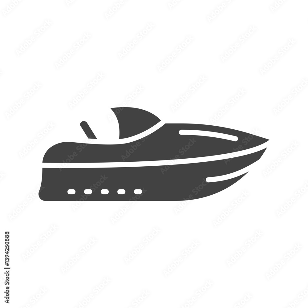 Naklejka premium Speed Boat icon vector image. Suitable for mobile apps, web apps and print media.