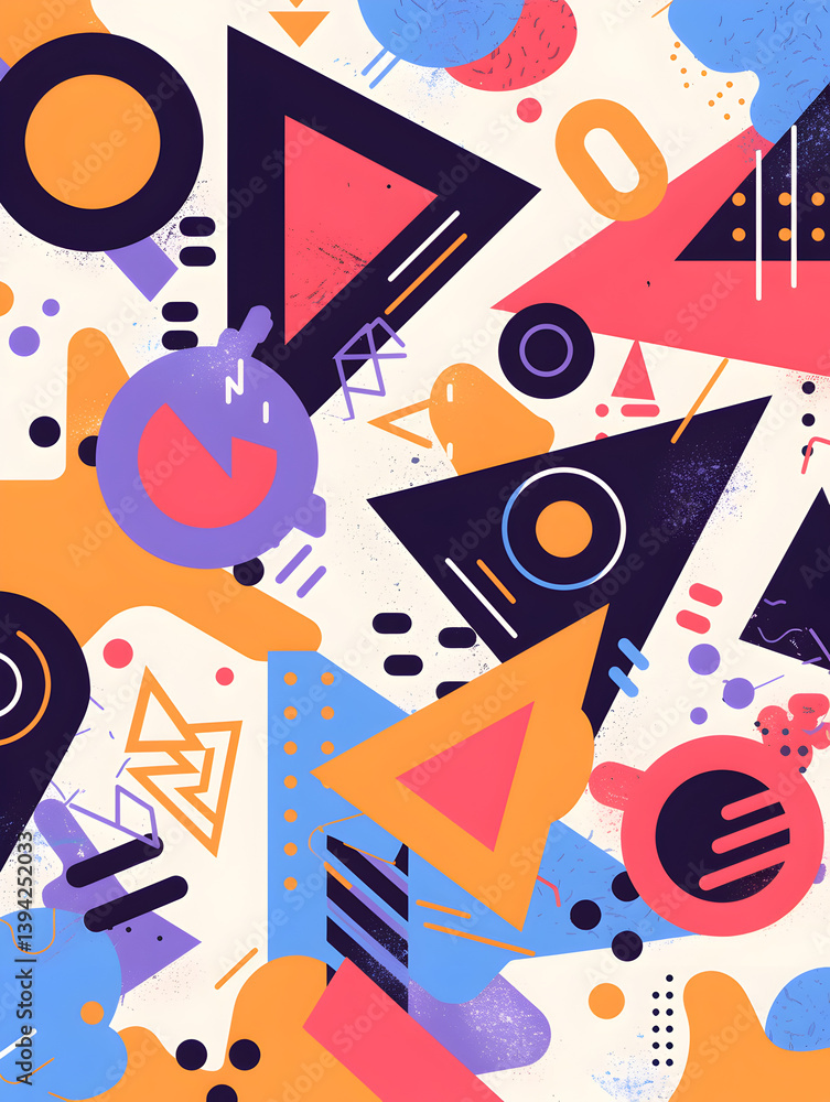Obraz premium Abstract Geometric Pattern Colorful Shapes Background