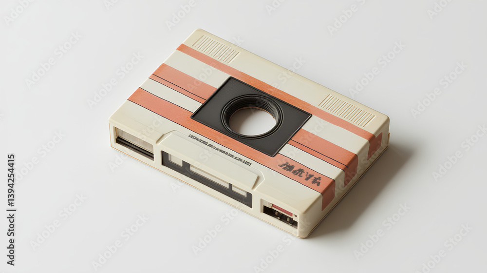 Fototapeta premium blank cards with rounded corners, each depicting an old-school cassette tape and pastel illustrations of scenes from the life story depicted on it, in muted colors.