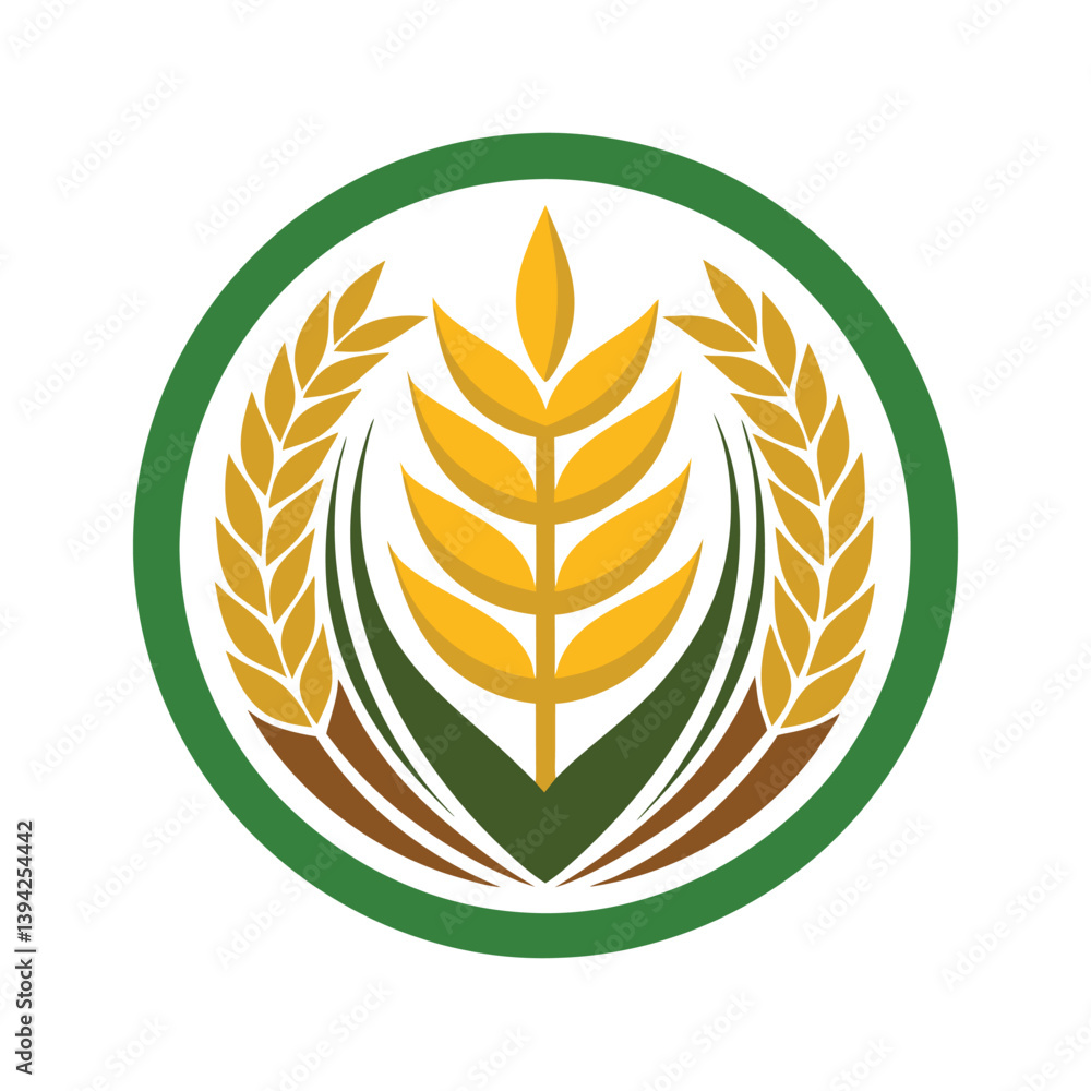 Fototapeta premium golden wheat icon