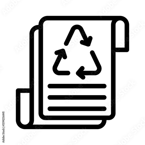 recycled paper line icon
