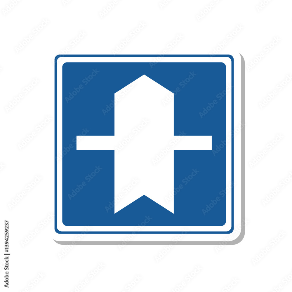 Obraz premium 標識のステッカー単品イラスト 優先道路