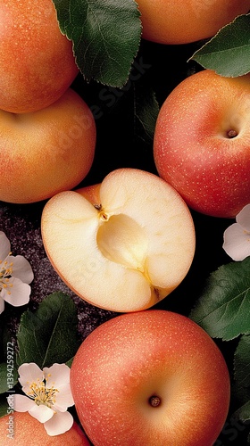 The fresh ripe apples, show...