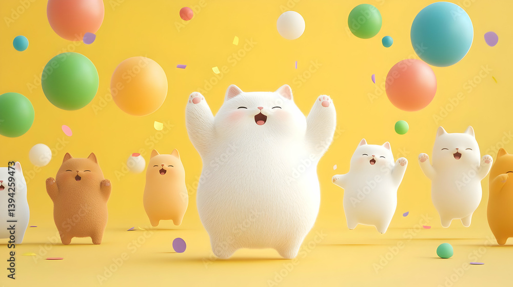 Joyful Cartoon Animals Dancing in a Colorful Parade Celebration Joyful Cartoon Animals Dancing in a Colorful Parade Celebration