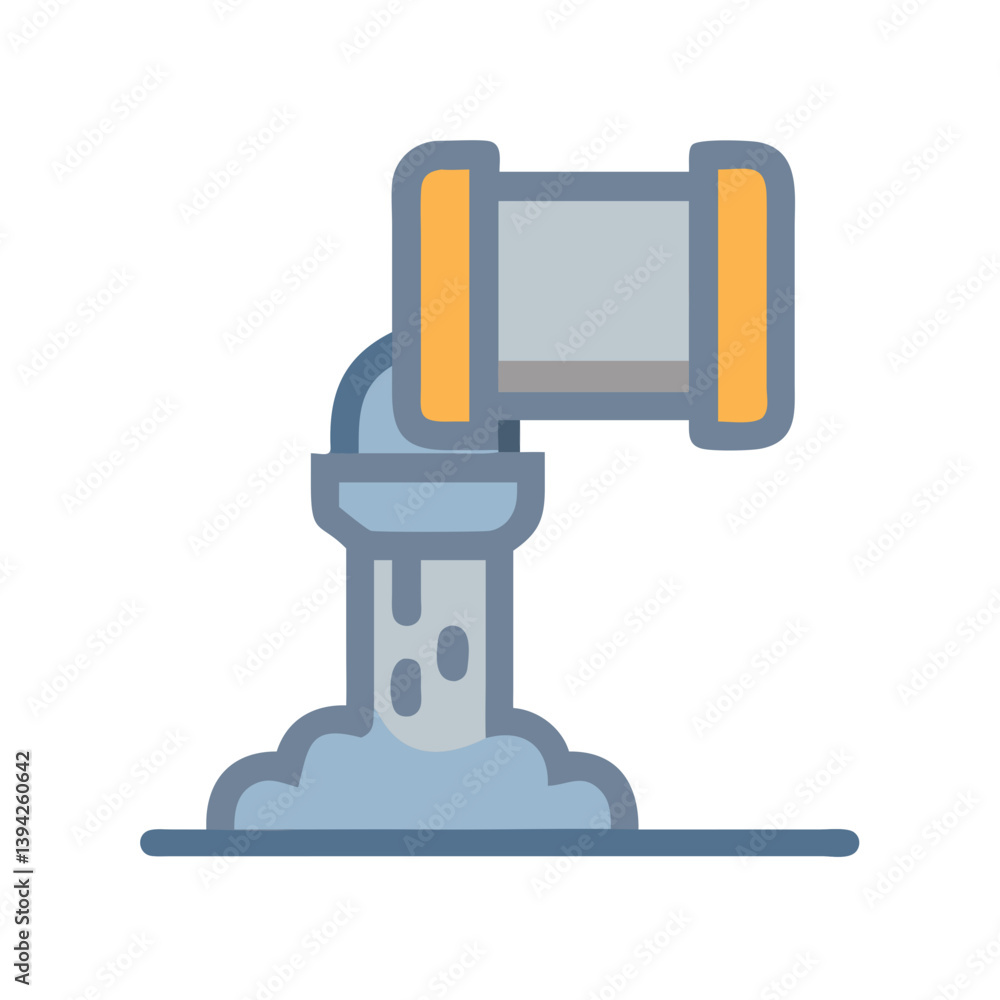 Fototapeta premium Cement Pipe Pouring Concrete Icon Design